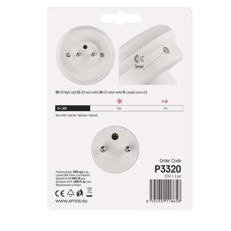 LED nočné svetlo P3320 s fotosenzorom do zásuvky 4