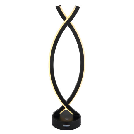 Nabíjateľná stolová lampa, plast čierny a biely, kábel PVC biely, dotykové zapnutie/vypnutie, plynul 3