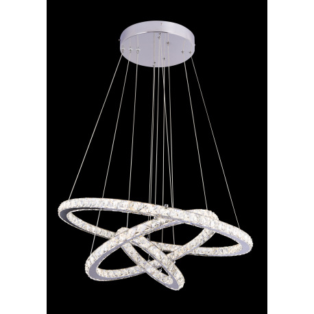 Závesné svietidlo, chróm, K5 priehľadné krištále, nastaviteľné, priemer 30cm, 50cm a 70cm, diaľkové 16