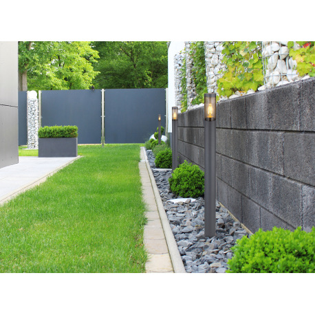 Vonkajšie svietidlo z nehrdzavejúcej ocele antracitovej farby, plast dymovej farby, IP44, ø: 127 mm, 9