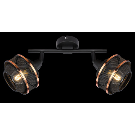 Nástenné svietidlo, kov čierny a zlatý, DxŠxV:275x120x215, bez žiaroviek 2xE14, max. 40W 230V 11