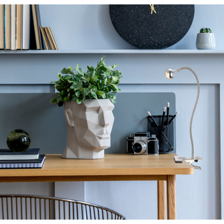 Stolové svitidlo, štipcové, kov chróm, kov nikel matný, akryl, flexi, vypínač, ŠxV: 430x480, vrátane 2