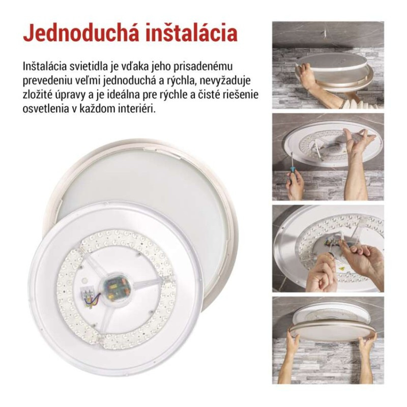 LED prisadené svietidlo SABI, kruhové 45W, stmiev.so zmenou CCT 3