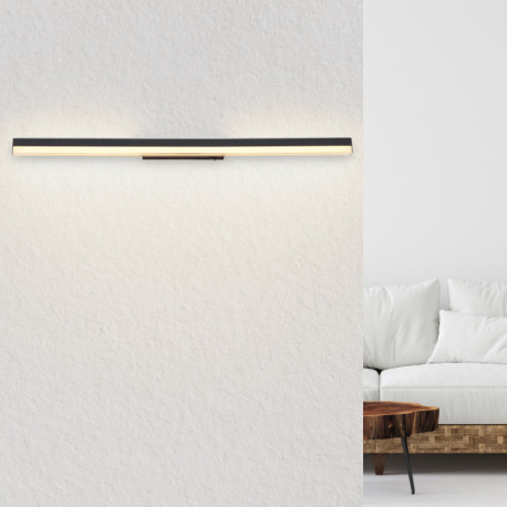 Nástenné svietidlo, kov čierny, hliník čierny matný, akryl biely, kolískový spínač na výrobku, fixác 1