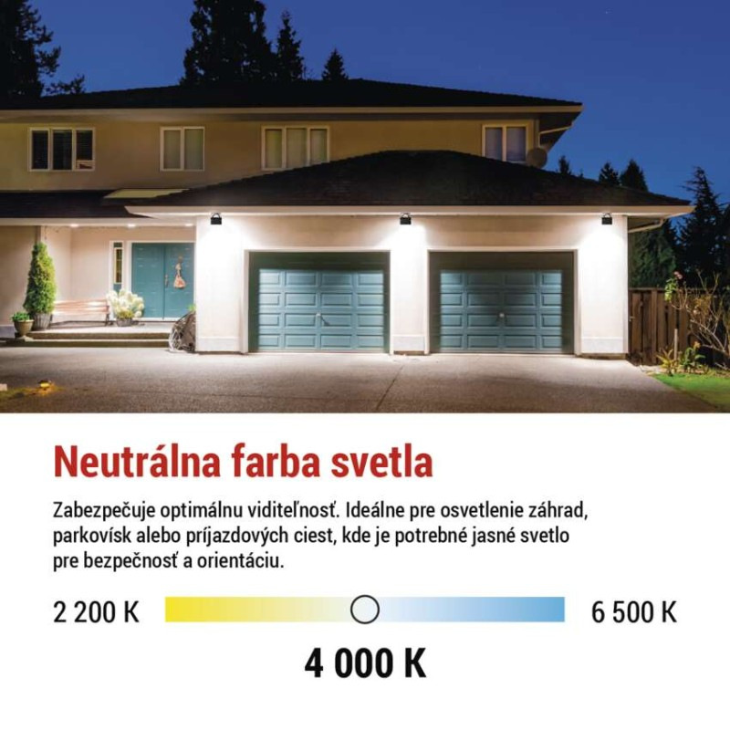 LED reflektor VISIO čierny, 50 W neutrálna biela 9