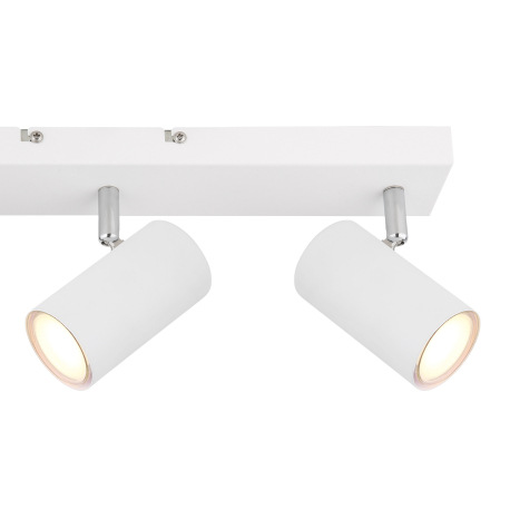 Stropné svietidlo, kov biely, kov chrómový, DxŠxV:410x60x120mm, bez žiaroviek 3x GU10, max. 35W 230V 5