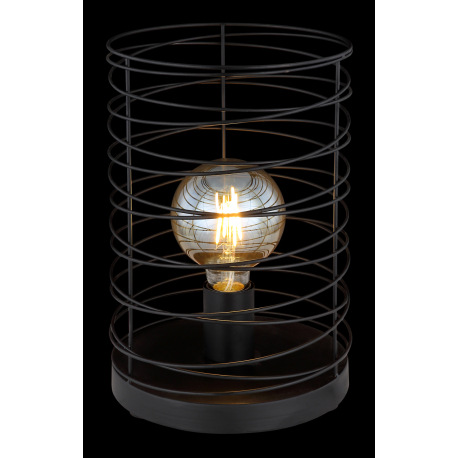 Stolová lampa, kov čierny, vypínač, Ø200, V:300, bez žiarovky 1xE27, max. 60W 230V 2