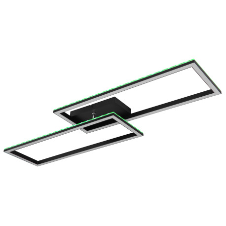 Stropné svietidlo kov/hliník čierny, akryl biely, stmievateľné, prepínanie nástenným vypínačom, meni 8