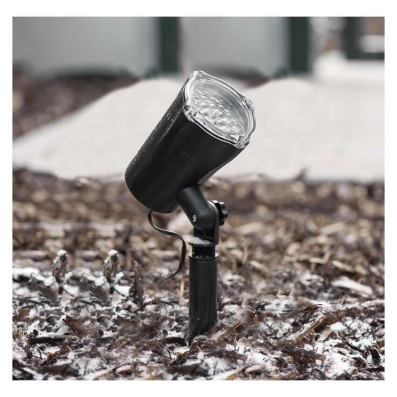 LED vianočný dekoratívny projektor – vločky, vonkajší aj vnútorný, biela 3