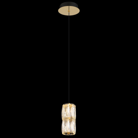 Závesná lampa, kov zlatej farby antik, kov čierny matný, sklo číre, kábel PVC čierny, výškovo nastav 8