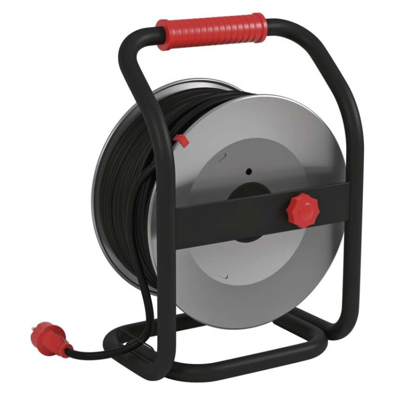 Vonkajší predlžovací kábel na bubne 40 m / 4 zás. / čierny / guma-neoprén / 230V / 2,5 mm2 12
