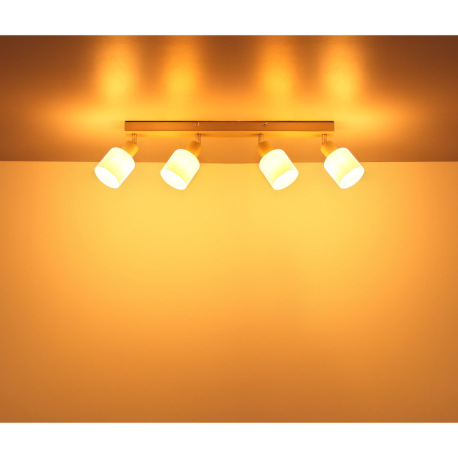 Stropné svietidlo, kov, piesková matná, kov chrómovaný, sklo biele, DxŠxV: 560x80x185mm, bez žiarovi 7