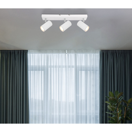 Stropné svietidlo, kov biely, kov chrómový, DxŠxV:410x60x120mm, bez žiaroviek 3x GU10, max. 35W 230V 11