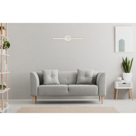 Nástenné svietidlo kov nikel matný, akryl biely, IP44, ŠxV: 608x130mm, H: 74mm, vrátane LED 10W 230V 1