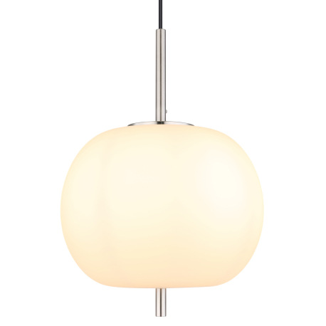 Závesné svietidlo kov nikel matný, sklo biele, kábel PVC čierny, možnosť nastavenia výšky, ø: 300 mm 3