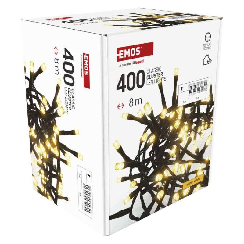 LED vianočná reťaz – ježko, 8 m, vonkajšia aj vnútorná, teplá biela, časovač 9