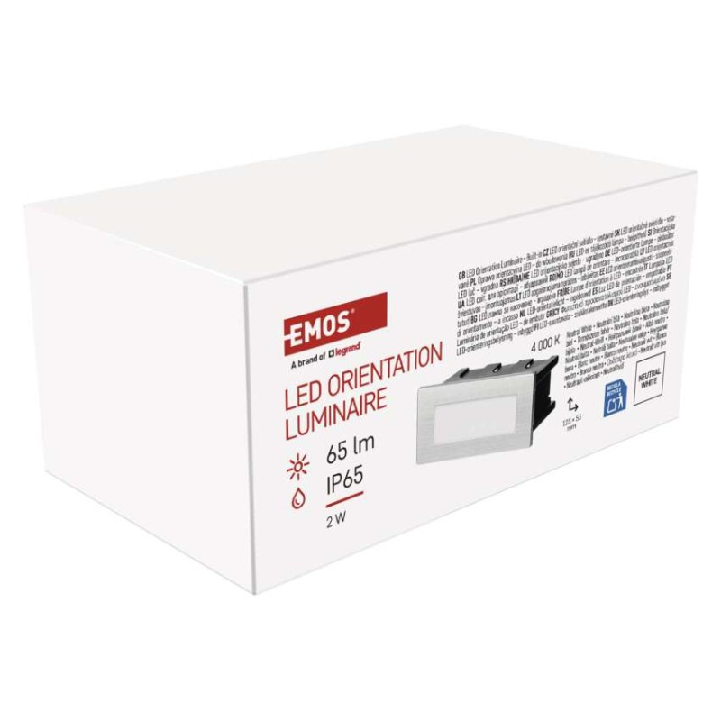 LED orientačné vstavané svietidlo AMAL 123×53 2W neutr.b.,IP65 6