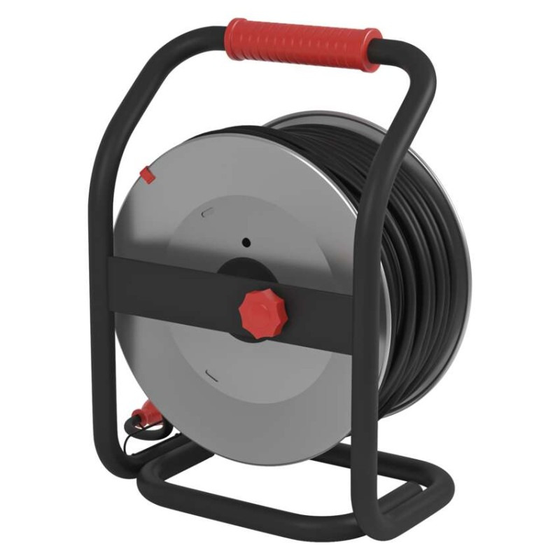 Vonkajší predlžovací kábel na bubne 40 m / 4 zás. / čierny / guma-neoprén / 230V / 2,5 mm2 11