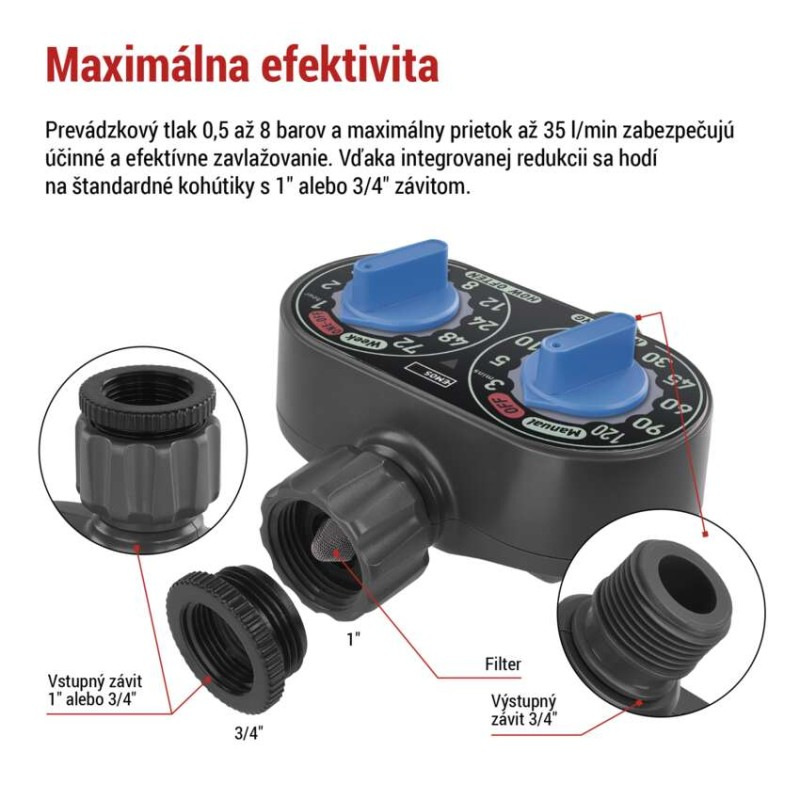 Mechanický časovač zavlažovania, 1 výstup 4