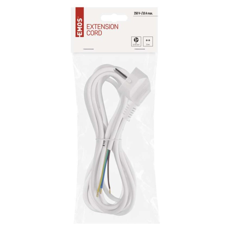 Flexo šnúra PVC 3× 0,75mm2, 3m, biela 1