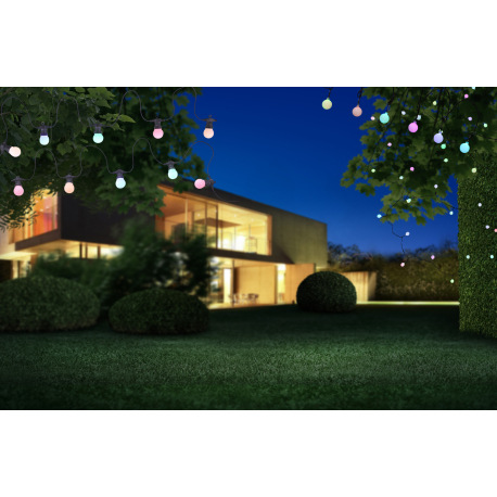 LED svetelná reťaz, plast čierny, plast opál, IP44, D:4500mm, vzdialenosť medzi LED 500mm, napájací 5