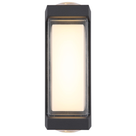 Vonkajšie svietidlo, hliník antracit matný, akryl transparentný, plast biely, IP54, ŠxV: 75x187mm, H 14