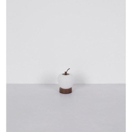 Nabíjateľná stolová lampa, hnedý matný kov, plast biely, čierny PVC kábel, dotykové zapnutie/vypnuti 9