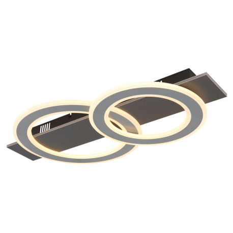 Stropné svietidlo, plast antracit, brúsený sivý kov, akryl biely, DxŠxV: 630x350x70mm, vrátane LED 4