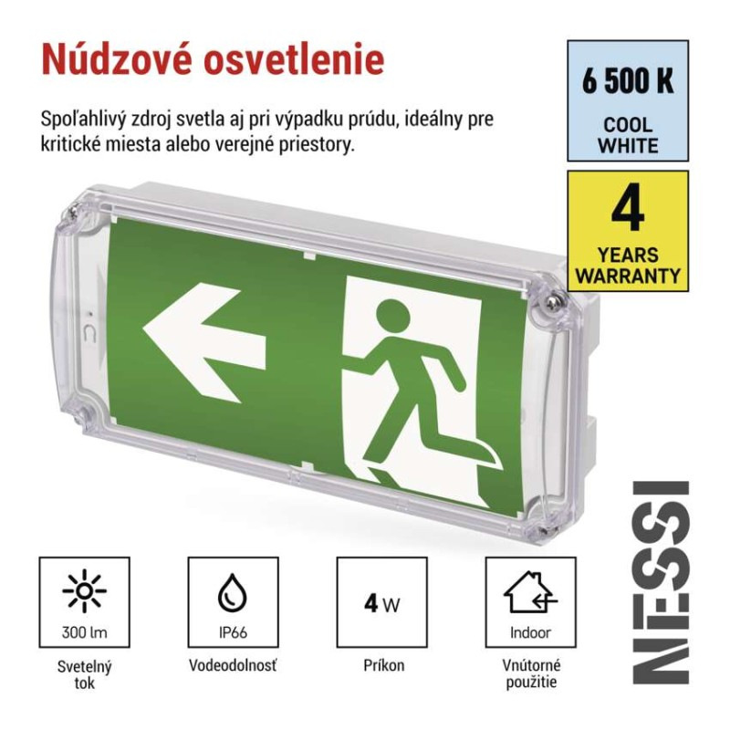LED Núdzové svietidlo NESSI 4W 3H IP66 1