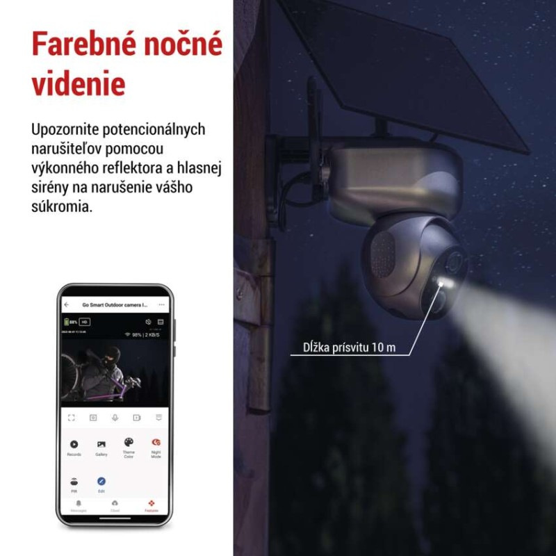 GoSmart Vonkajšia otočná kamera IP-6000 OWL s 4G/LTE, šedá 4