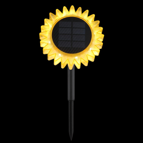 Solárne svietidlo, plast čierny matný, plast žltý, vypínač, batéria AA 800mAh 1,2V, IP44, slnko, so 17