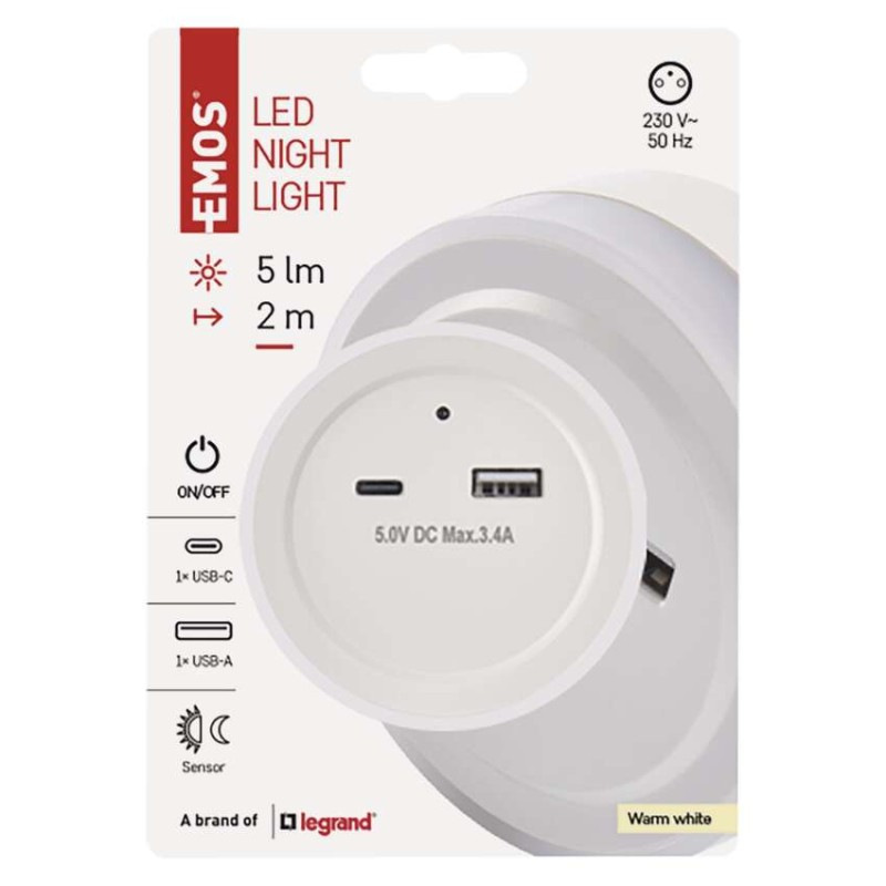 LED nočné svetlo P3323 s fotosenzorom do zásuvky 4