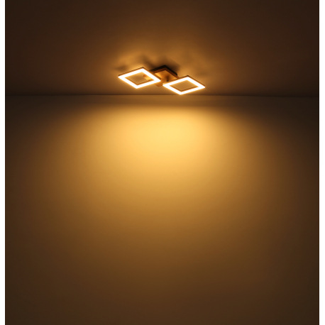 Stropné svietidlo, kov čierny, drevo tmavohnedé, plast biely, DxŠxV:660x310x75mm, vrátane LED 30W 23 18