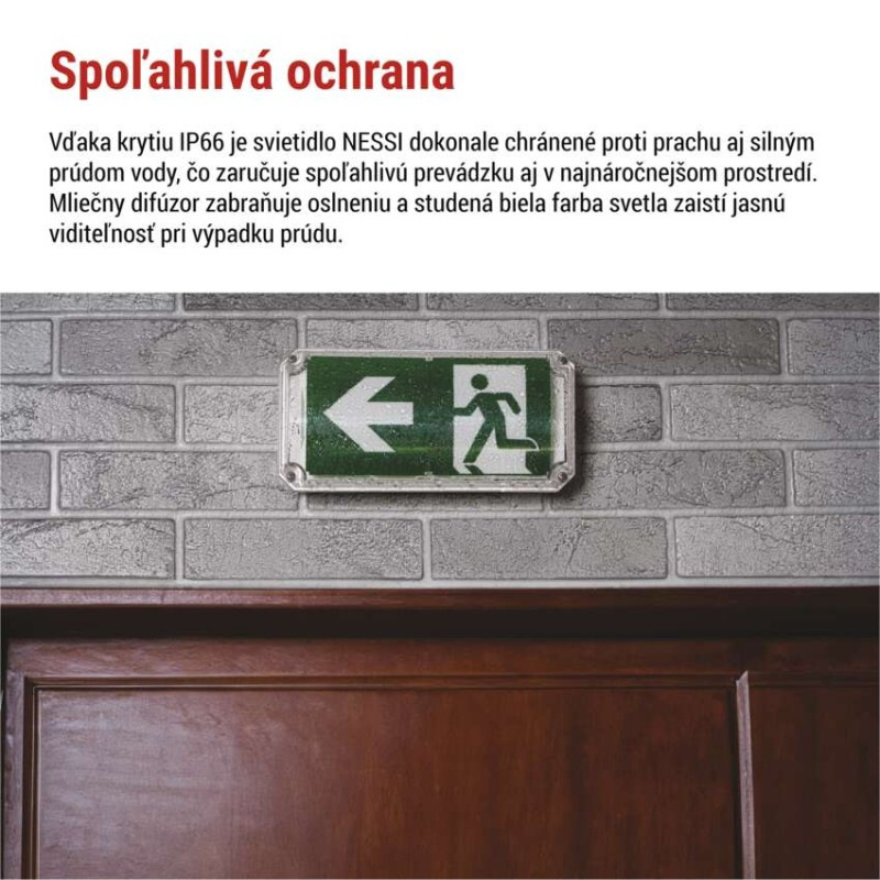 LED Núdzové svietidlo NESSI 4W 3H IP66 3