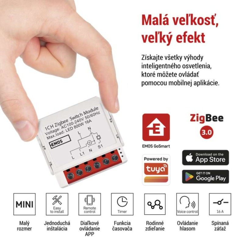 GoSmart spínací modul IP-2201SZ, ZigBee, 1-kanálový 1