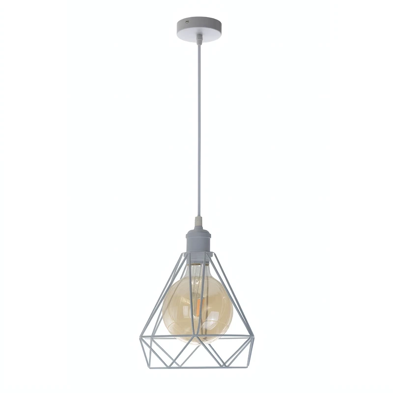 Závesné biele kovové svietidlo 1 x E27 - ME0110 6