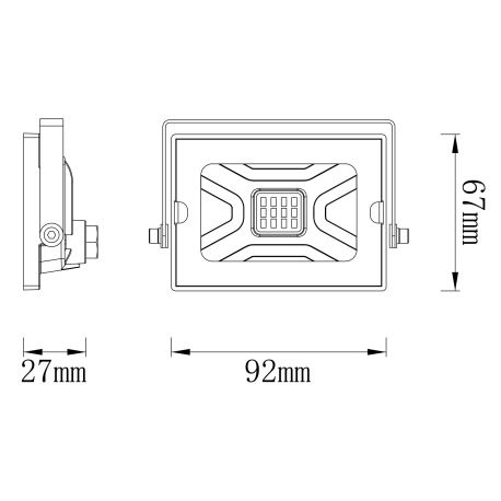 Vonkajšie svietidlo, hliník, priehľadné sklo, nastaviteľné, IP65, ŠxV: 90x70, H: 60, vrátane 1xLED 1 9