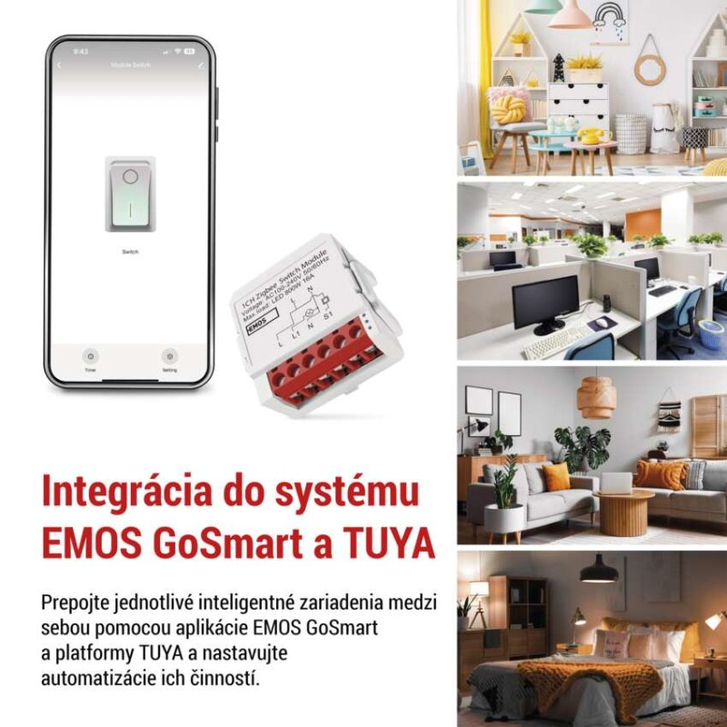 GoSmart spínací modul IP-2201SZ, ZigBee, 1-kanálový 2