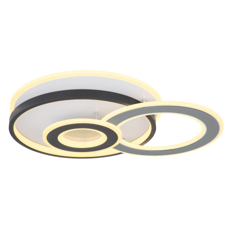 Stropné svietidlo kov biely matný, kov sivý, akryl opál, hliník čierny matný, akryl transparentný, d