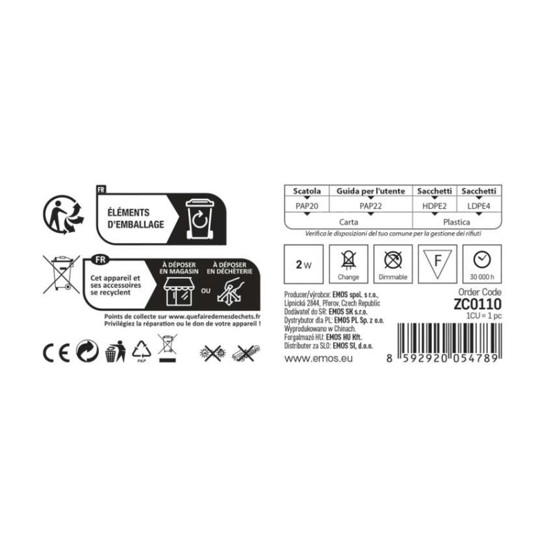 LED orientačné vstavané svietidlo AMAL 123×53 2W neutr.b.,IP65 4