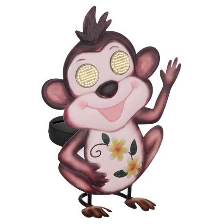 Solárne svietidlo kovové hnedé/viacfarebné matné, plast čierny matný, vypínač, batéria súčasťou bale