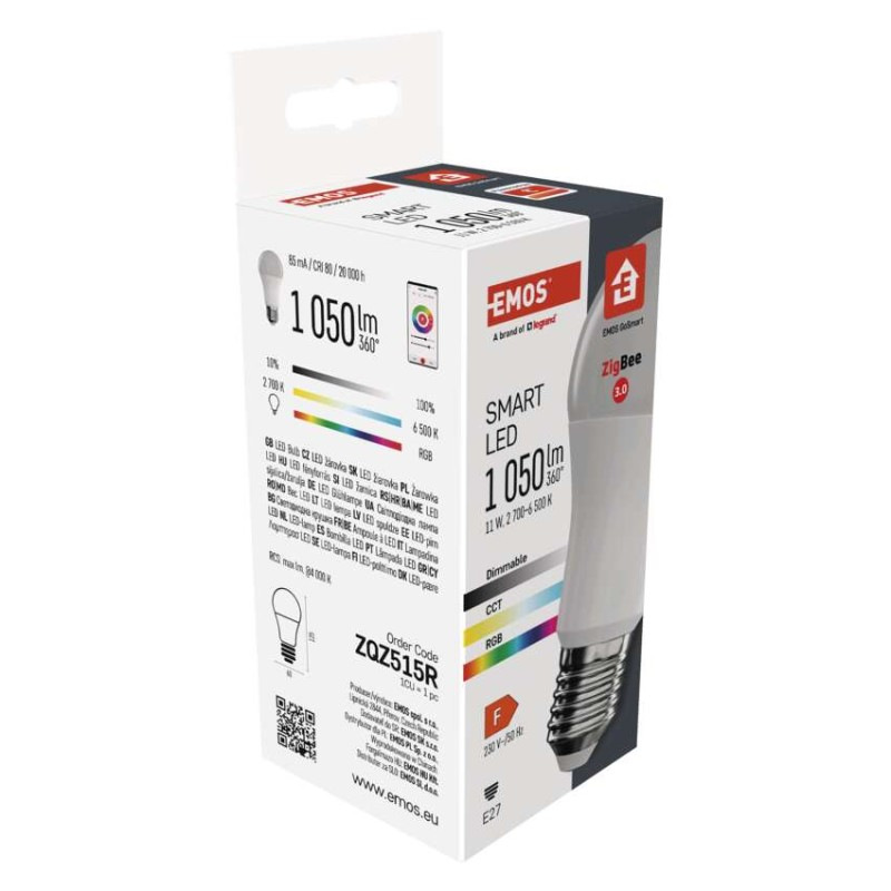 LED žiarovka GoSmart A60 / E27 / 11 W (75 W) / 1 050 lm / RGB / stmievateľná / Zigbee 11