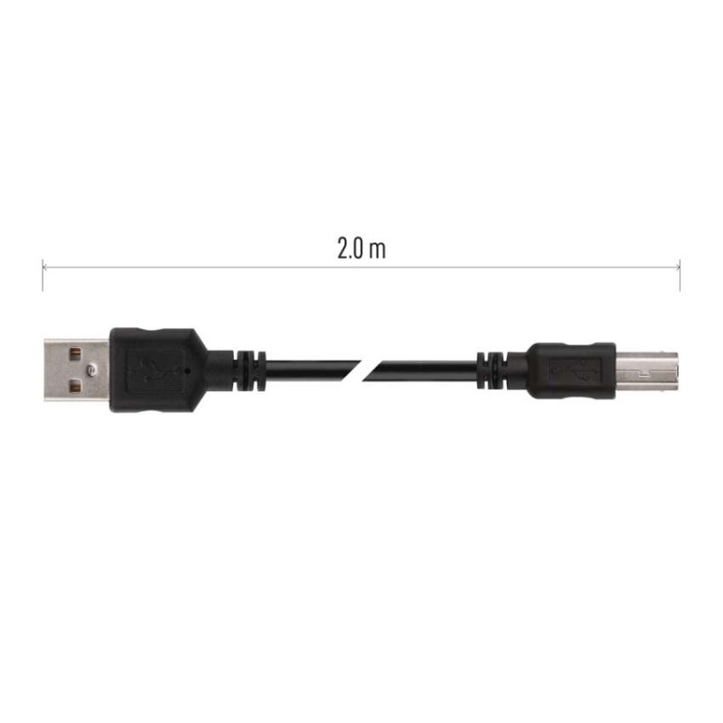 USB kábel 2.0 A vidlica – B vidlica 2m 4