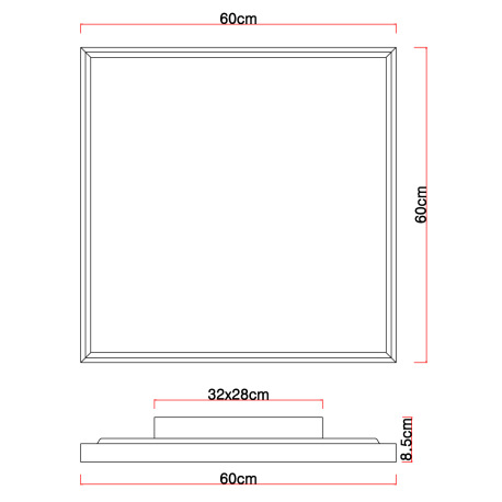 Stropné svietidlo, kov biely, MDF vzhľad dreva, plast opál, fixácia farby, DxŠxV:600x600x85mm, vráta 11