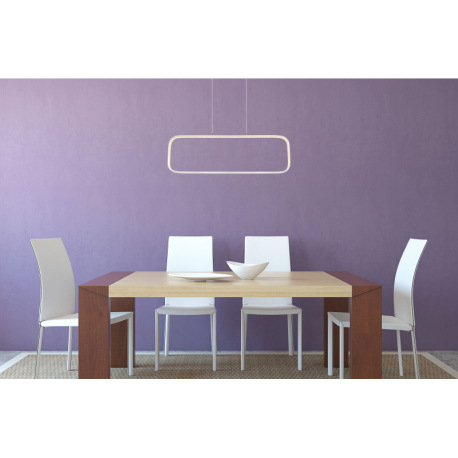 Závesné svietidlo, kov nikel, plast opál, DxŠxV:800x265x1200, vrátane 1xLED 24W 230V, 2770lm zdroj, 6