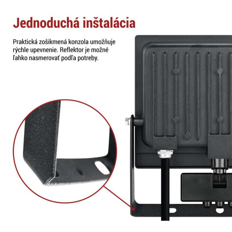 LED reflektor TAMBO EVO so senzorom pohybu, 50 W, 5000 lm, IP65, čierny 7