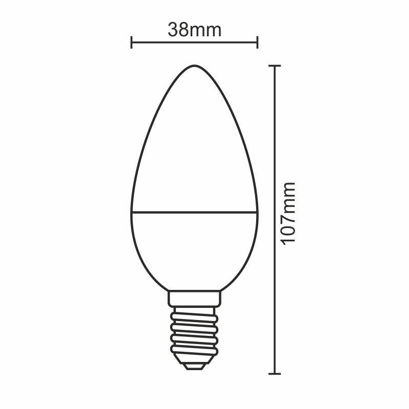 LED žiarovka 8W - C37 / E14 / SMD / 3000K - ZLS714 5