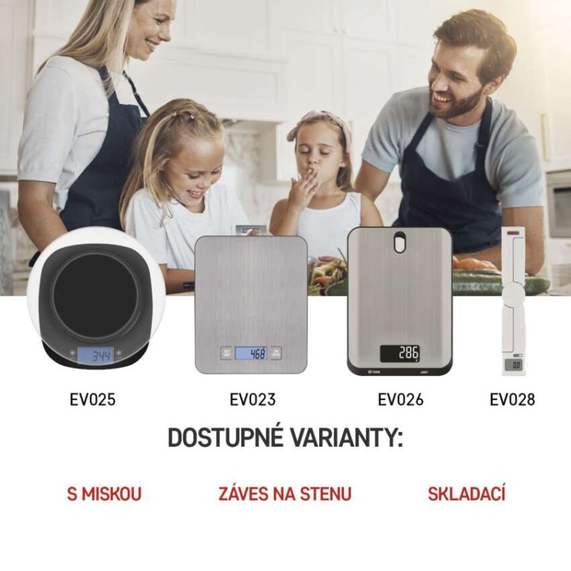 Digitálna kuchynská váha EV025, čierna 2