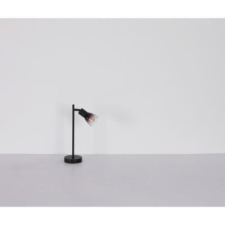 Stropné svietidlo, čierny matný kov, sklo dymové a priehľadné, DxŠxV: 580x240x165mm, bez žiaroviek 5 7