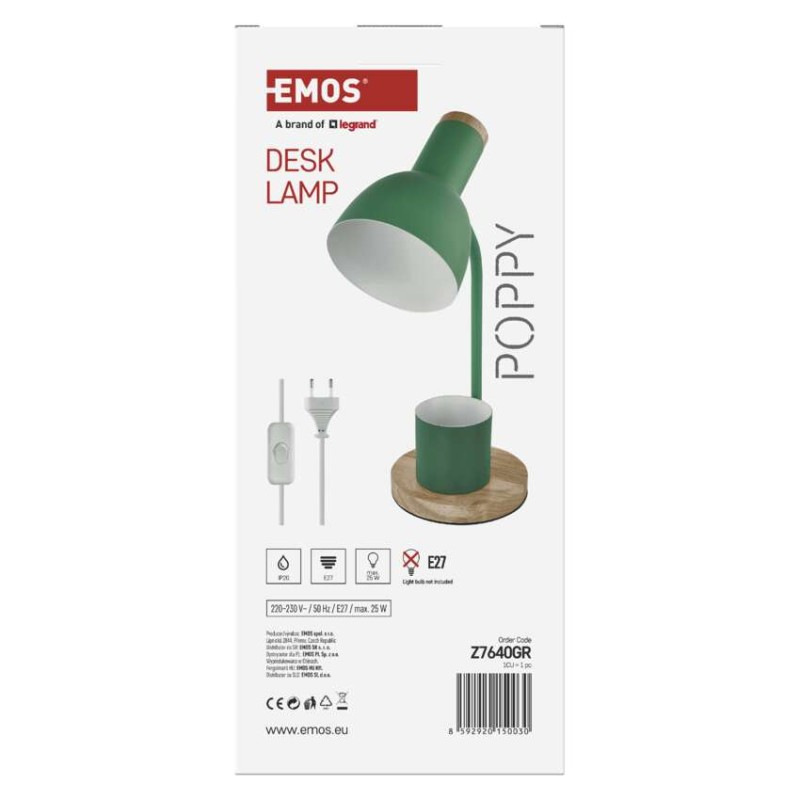 Stolná lampa POPPY, zelená 11